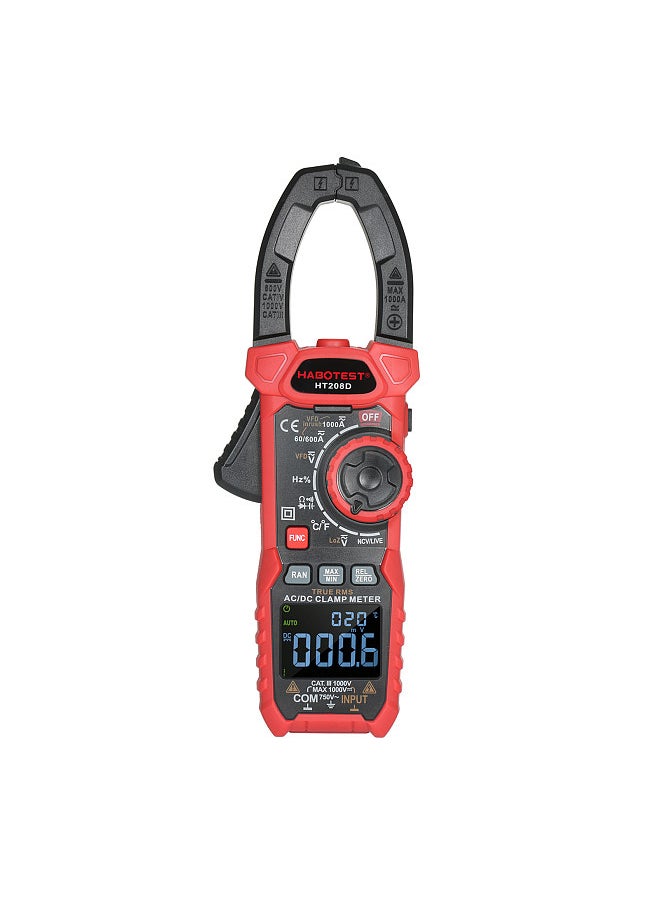 HABOTEST - AC/DC Digital Clamp Meter True-RMS Multimeter Anto-Ranging Multi Tester Current Clamp with Amp Volt Ohm Diode Capacitance Resistance Continuity NCV Temperature Duty Ratio VFD Tests - Image 1