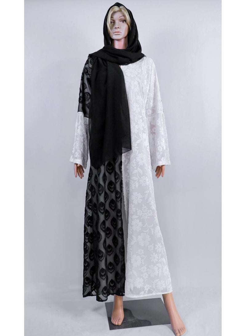 black two layer velvet abayas