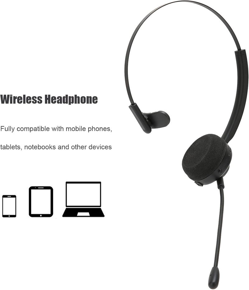 cheekyglo Office Bluetooth Headset with Mic, Bluetooth Trucker Headset, Noise Cancelling Trucker Bluetooth Headset, Support Noise Reduction, for Call Center,Home,Smartphones,PC - Image 2