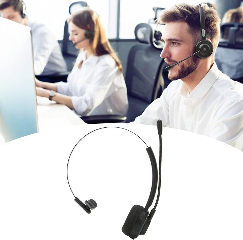 cheekyglo Office Bluetooth Headset with Mic, Bluetooth Trucker Headset, Noise Cancelling Trucker Bluetooth Headset, Support Noise Reduction, for Call Center,Home,Smartphones,PC - Image 5