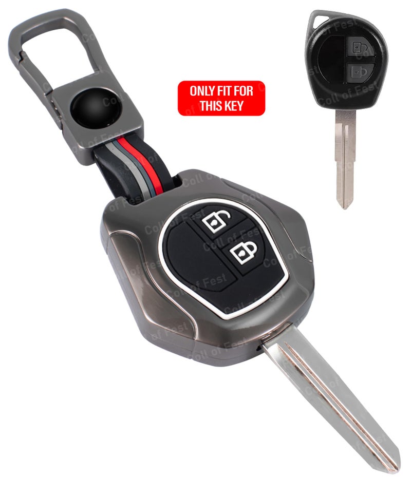 Coll of Fest Coll of Fest Premium Metal Key Cover Compatible for Suzuki Swift | Ertiga | Wagonr | Celerio | Swift Dzire | Alto | Fronx | Brezza | S Presso | Ignis | 2 Button Remote Key Glow in Dark - Image 2