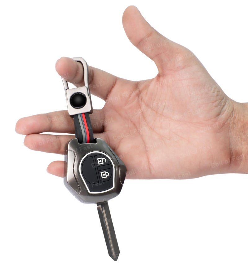 Coll of Fest Coll of Fest Premium Metal Key Cover Compatible for Suzuki Swift | Ertiga | Wagonr | Celerio | Swift Dzire | Alto | Fronx | Brezza | S Presso | Ignis | 2 Button Remote Key Glow in Dark - Image 3