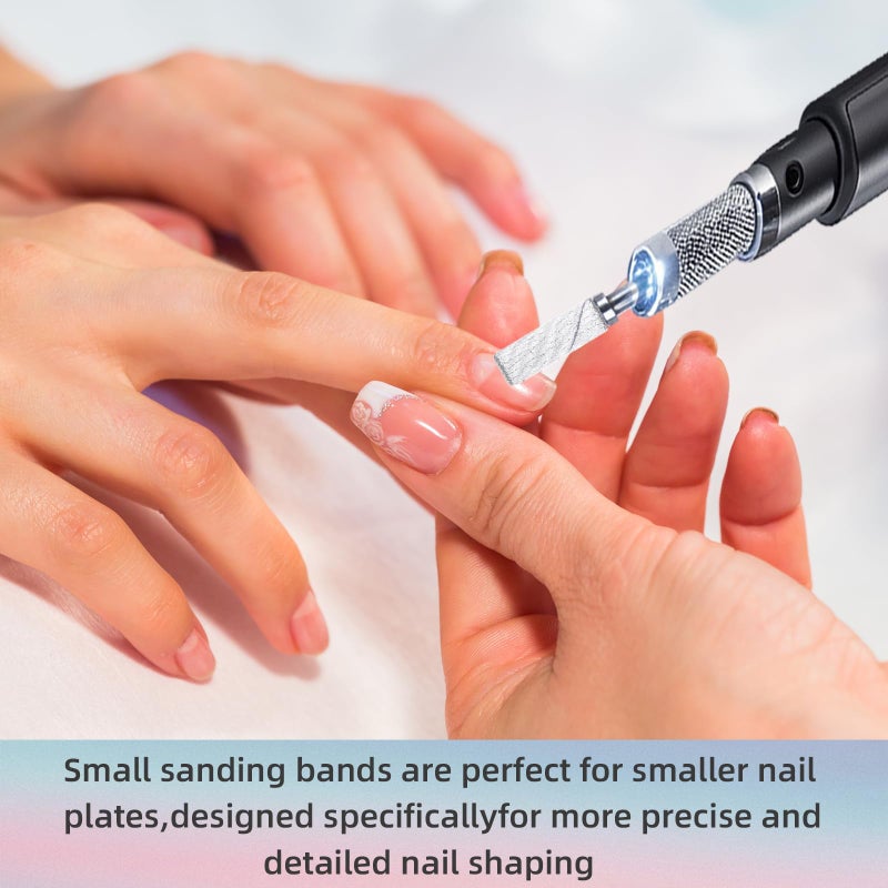 TKYZMS 100 Pcs 240 Grit White Small Sanding Bands Nail Drill Bit,Nail Drill Bits,Extreme Fine Grit mini Sanding Band,Nail Bits,Upgrade 3.1mm Mandrel Bits,Professional Nail Drill Bit for Acrylic Nails - Image 2