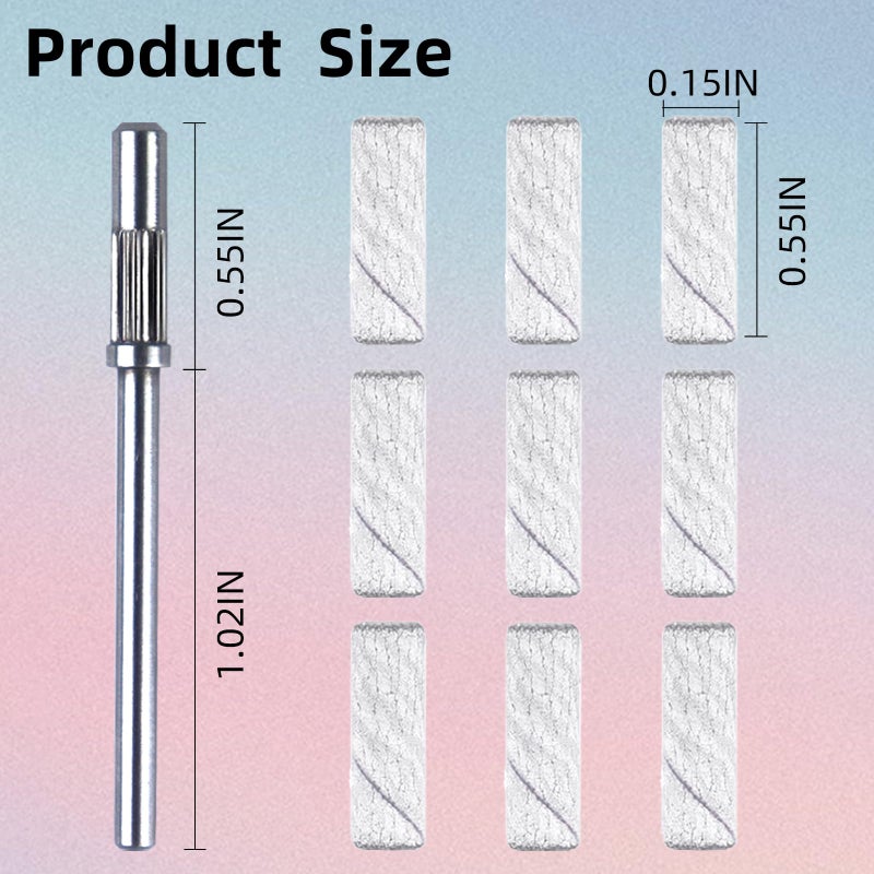 TKYZMS 100 Pcs 240 Grit White Small Sanding Bands Nail Drill Bit,Nail Drill Bits,Extreme Fine Grit mini Sanding Band,Nail Bits,Upgrade 3.1mm Mandrel Bits,Professional Nail Drill Bit for Acrylic Nails - Image 3