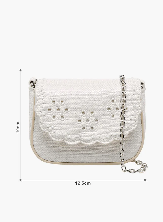 Little Missy  Embroidered Crossbody Bag with Chain Strap Ramadan Collection for Women | Best Price UAE