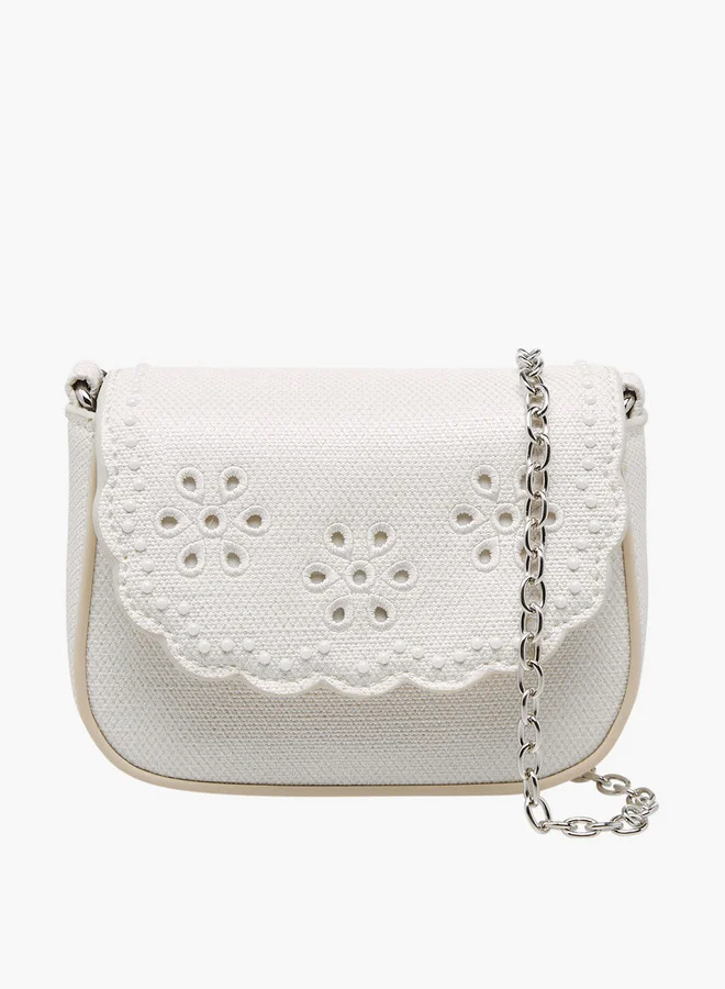 Embroidered Crossbody Bag with Chain Strap Ramadan Collection