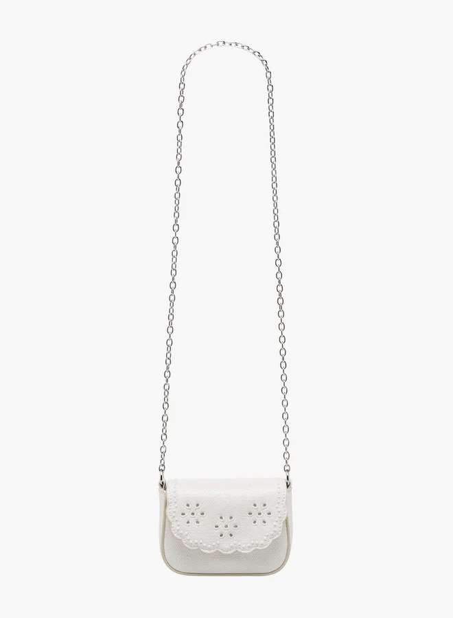 Little Missy  Embroidered Crossbody Bag with Chain Strap Ramadan Collection for Women | Best Price UAE