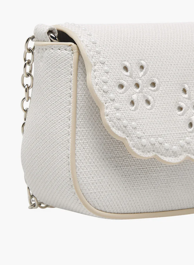 Little Missy  Embroidered Crossbody Bag with Chain Strap Ramadan Collection for Women | Best Price UAE