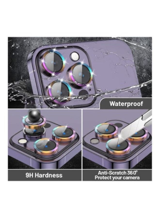 أكاليكس حامي عدسة الكاميرا متوافق مع آيفون 14 برو 6.1 بوصة-آيفون 14 بروماكس 6.7 بوصة 2022 ، هد الزجاج المقسى شاشة حلقة معدنية غطاء ، حالة ودية، لا تؤثر ليلة النار (أسود) - Image 3