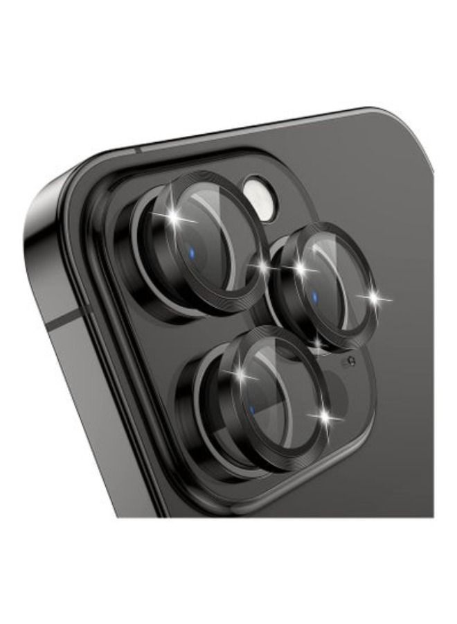 أكاليكس حامي عدسة الكاميرا متوافق مع آيفون 14 برو 6.1 بوصة-آيفون 14 بروماكس 6.7 بوصة 2022 ، هد الزجاج المقسى شاشة حلقة معدنية غطاء ، حالة ودية، لا تؤثر ليلة النار (أسود) - Image 1