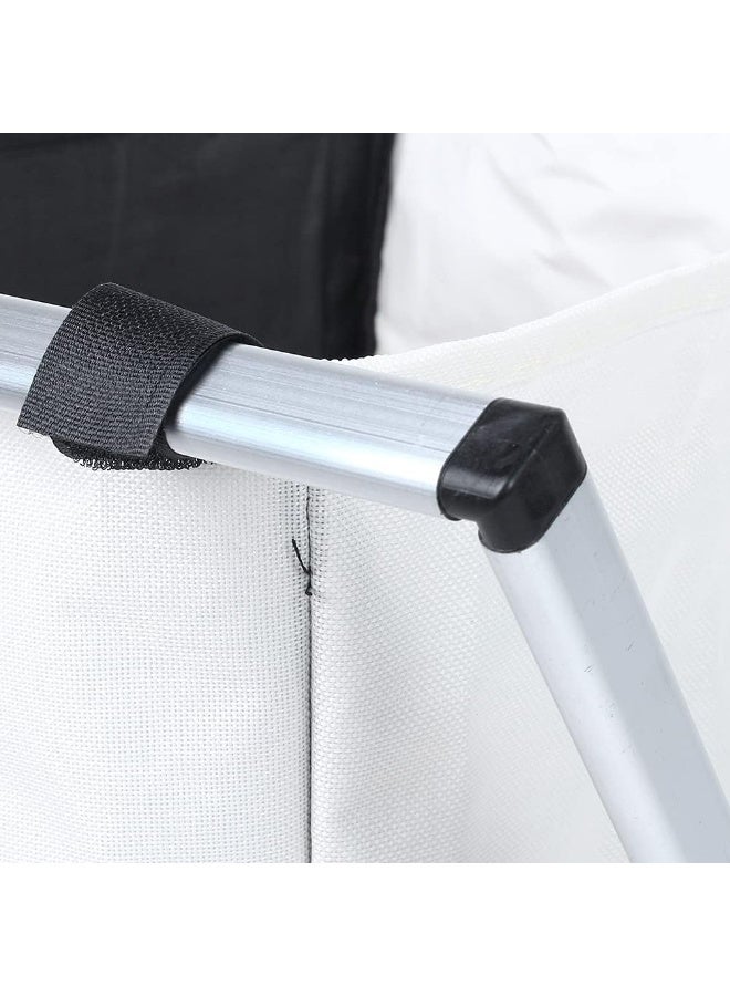 ليفينج سلة غسيل مزدوجة لتنظيم الملابس – قسم للملابس الداكنة والفاتحة، بإطار معدني - Image 4