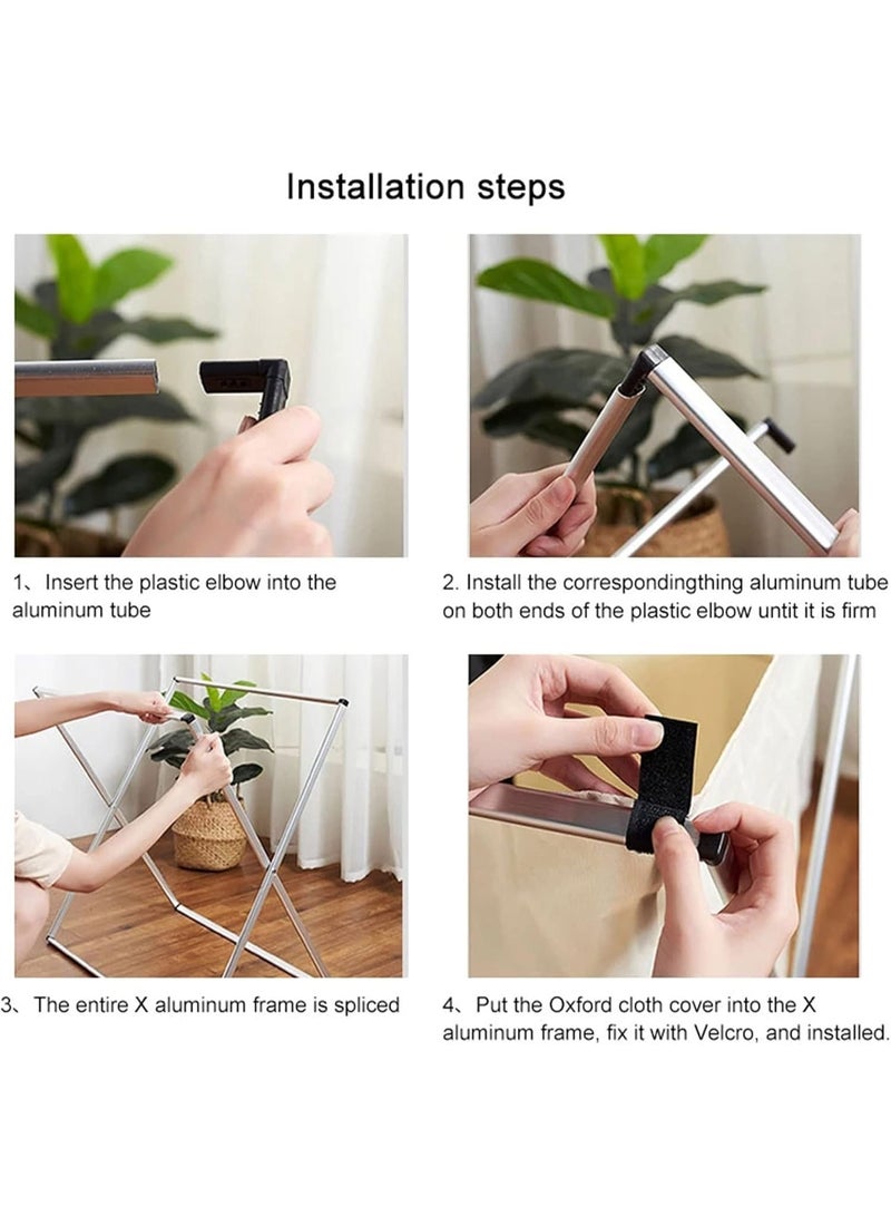 ليفينج سلة غسيل مزدوجة لتنظيم الملابس – قسم للملابس الداكنة والفاتحة، بإطار معدني - Image 5