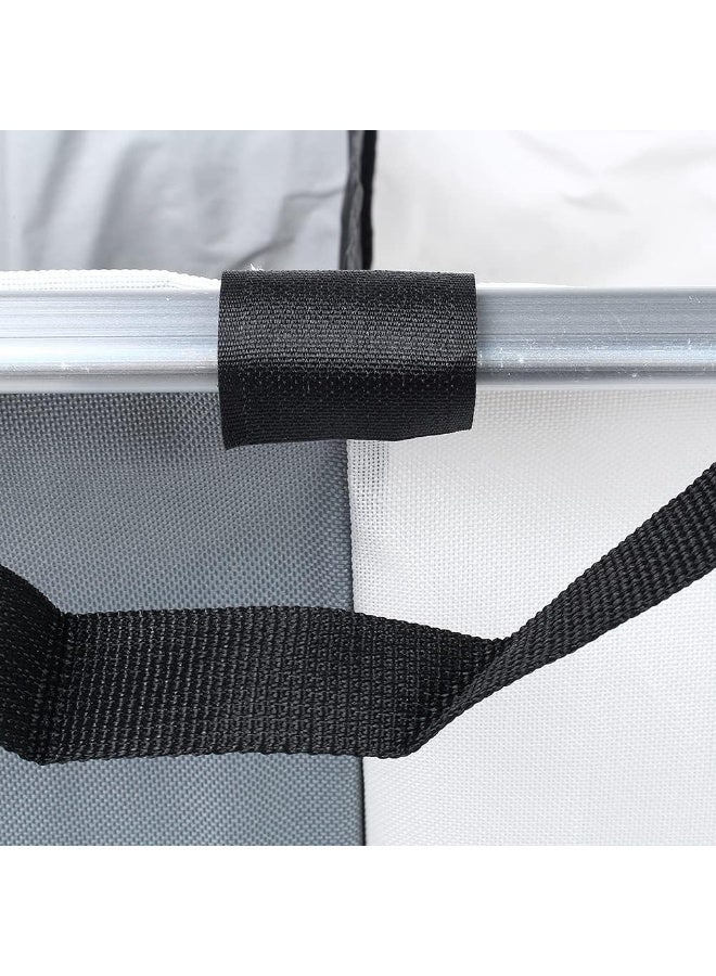 ليفينج سلة غسيل مزدوجة لتنظيم الملابس – قسم للملابس الداكنة والفاتحة، بإطار معدني - Image 3