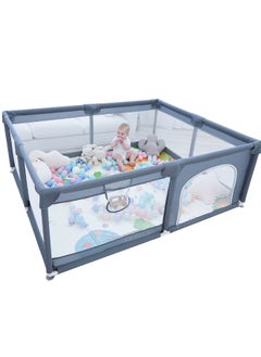 VTERLY Baby Playpen, 150 x 180 x 68cm Large Playard, Anti-Collision Foam, Breathable Mesh, No Pad Included  - Image 1