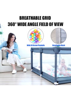 VTERLY Baby Playpen, 150 x 180 x 68cm Large Playard, Anti-Collision Foam, Breathable Mesh, No Pad Included  - Image 2