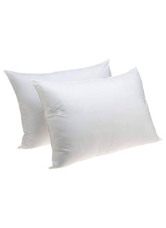 Super A set of 2 comfortable hotel pillows, 100% cotton outdoor fabric. Soft texture, white microfiber filling, size 75x50 cm 