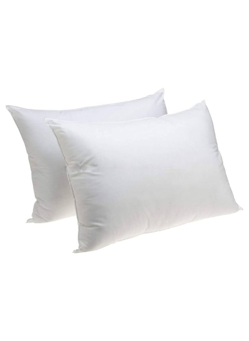 Super A set of 2 comfortable hotel pillows, 100% cotton outdoor fabric. Soft texture, white microfiber filling, size 75x50 cm 
