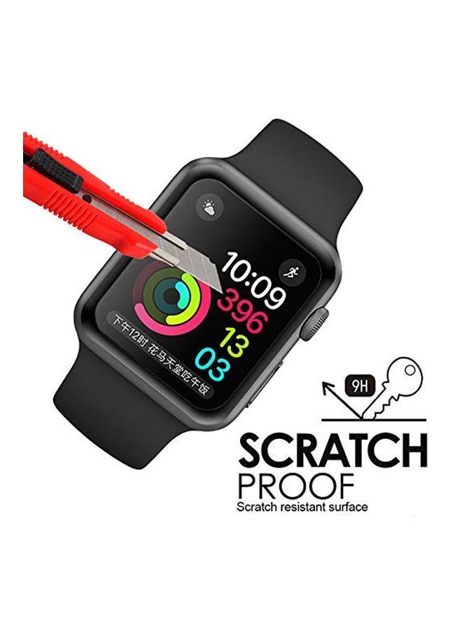 NIBEMINENT 3D Tempered Glass For Apple Watch Series 4 44mm Clear/Black  - Image 3