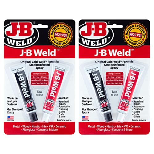 JB WELD ج-ب ويلد الأصلي إيبوكسي، إيبوكسي معزز بالفولاذ، عالي القوة - عبوة 2، رمادي داكن (8265S-2) - Image 1