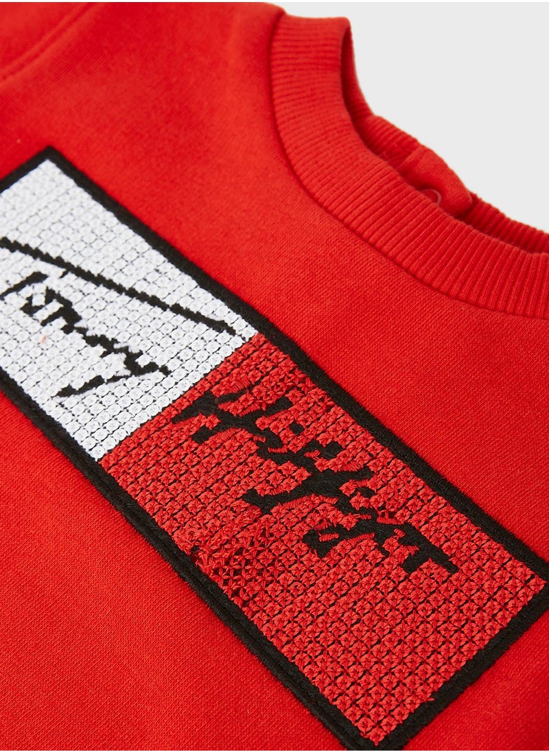 TOMMY HILFIGER - Kids Logo Sequin Flag Sweatshirt - Image 1