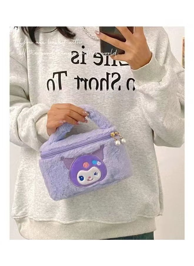 Sanrio - 8-inch Sanrio Kuromi portable plush cosmetic bag - Image 1