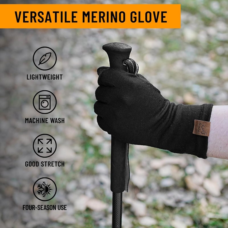 ACUSHLA 100% Merino Wool Touch Screen Lightweight Base Layer Ski Inner Glove for Men and Women - Image 4