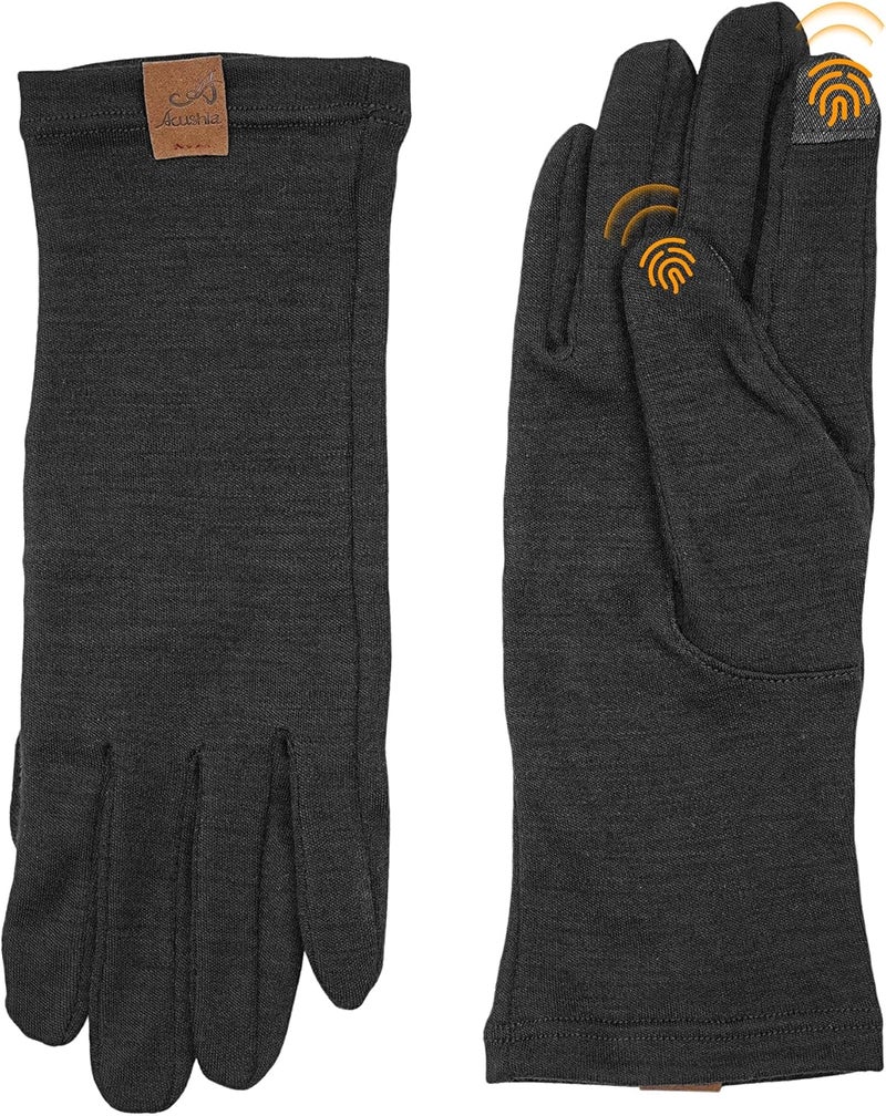 ACUSHLA 100% Merino Wool Touch Screen Lightweight Base Layer Ski Inner Glove for Men and Women - Image 1