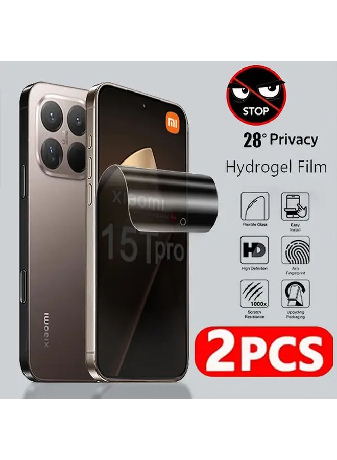 2pcs Privacy Hydrogel Screen Protector Non Tempered Glass Anti Spy Bubble Free for Xiaomi 15T - Image 1
