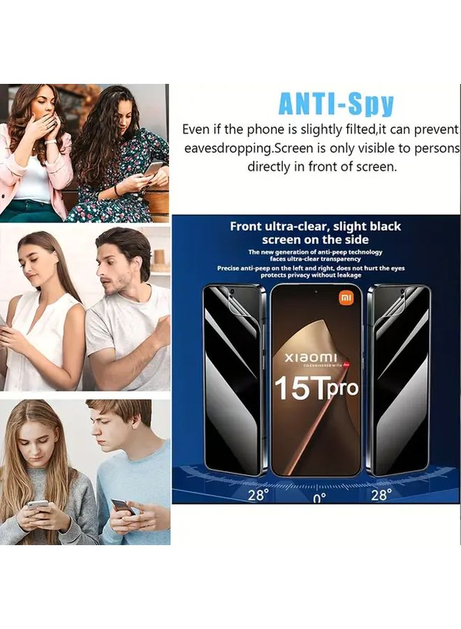 2pcs Privacy Hydrogel Screen Protector Non Tempered Glass Anti Spy Bubble Free for Xiaomi 15T - Image 5