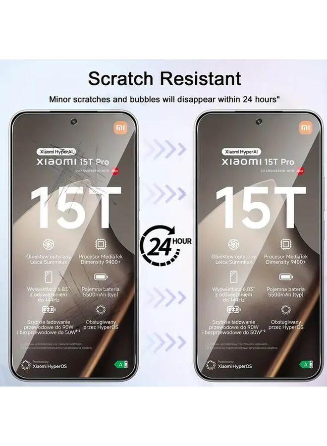 2pcs Privacy Hydrogel Screen Protector Non Tempered Glass Anti Spy Bubble Free for Xiaomi 15T - Image 4