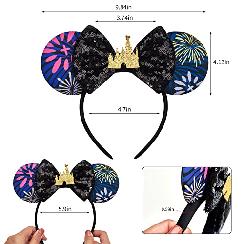 FANYITY Mouse Ears Sequin Mouse Ears Headband for Boys Girls Women fireworks - Image 5