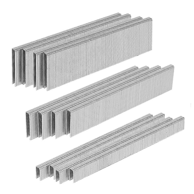 SITLDY 2800-Count 18 Gauge 1/4" Narrow Crown Staples 1/2"-1200, 3/4"-800, 1"-800, Heavy Duty Galvanized, Assorted Size Project Pack, for Pneumatic, Electric Stapler - Image 1