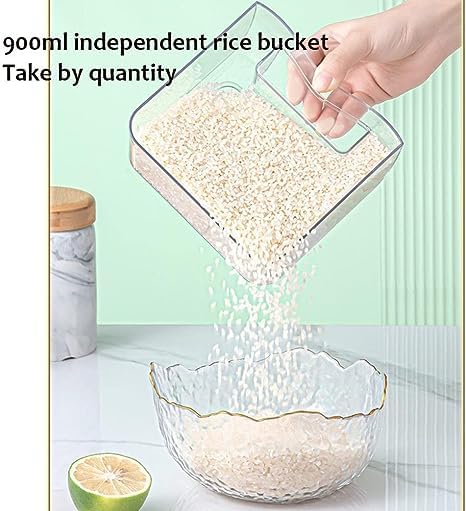 VBM VBM Kitchen Rice Storage Container Flour Cereal Bread Storage Airtight Sealed Holder Bin Dry Food Storage Canister for Cereal Dry Fruits Flour White apple 5kg - Image 4