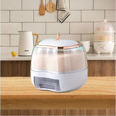 VBM VBM Kitchen Rice Storage Container Flour Cereal Bread Storage Airtight Sealed Holder Bin Dry Food Storage Canister for Cereal Dry Fruits Flour White apple 5kg - Image 2