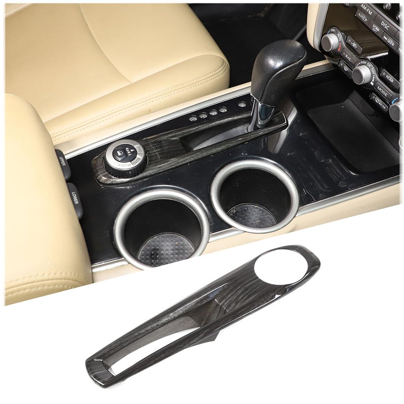 Gear Shift Panel Trim Cover Compatible with Nissan Pathfinder 20132018 ABS Plastic Gear Shifter Console AntiScratch Frame Cover Accessories Version without seat heating black wood grainB