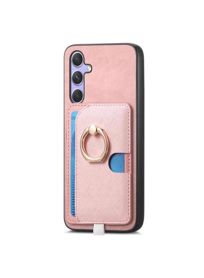 S-TOP Case For Samsung Galaxy A05 Retro Cross Leather Ring Side Insert Card Bag MagSafe Phone Case - Image 2
