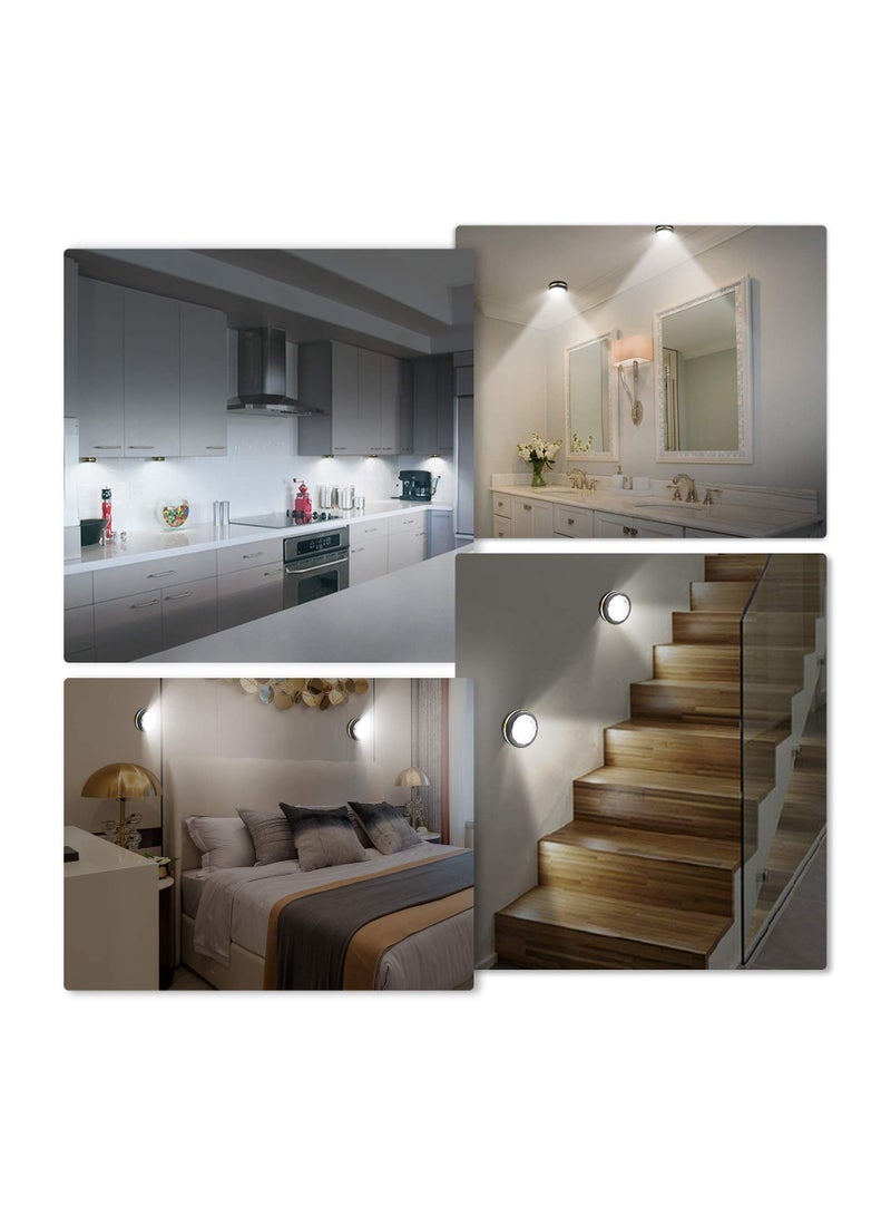 Captaintech 6 Pcs Under Counter Lights for Kitchen Wireless LED Puck Lights with Remote Control Under Cabinet Lighting Battery Operated, Steps Lights Indoor - Image 1