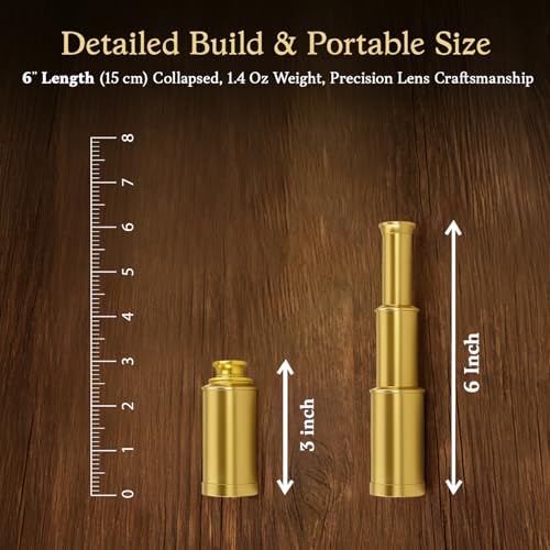 NAUTICALMART Solid Brass Handheld Telescope 6" - Nautical Pirate Spy Glass with Free case - Image 4