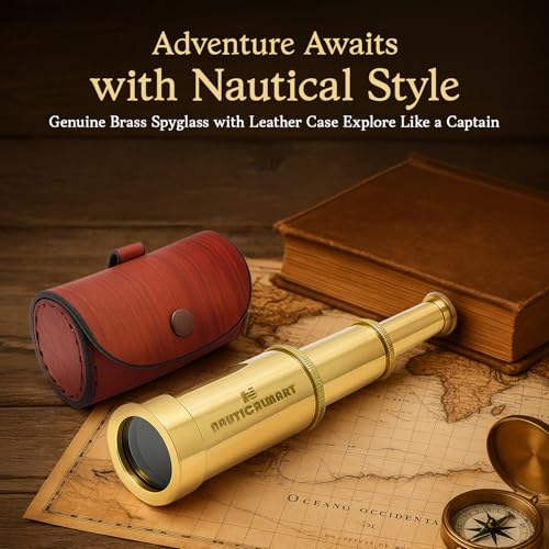 NAUTICALMART Solid Brass Handheld Telescope 6" - Nautical Pirate Spy Glass with Free case - Image 2