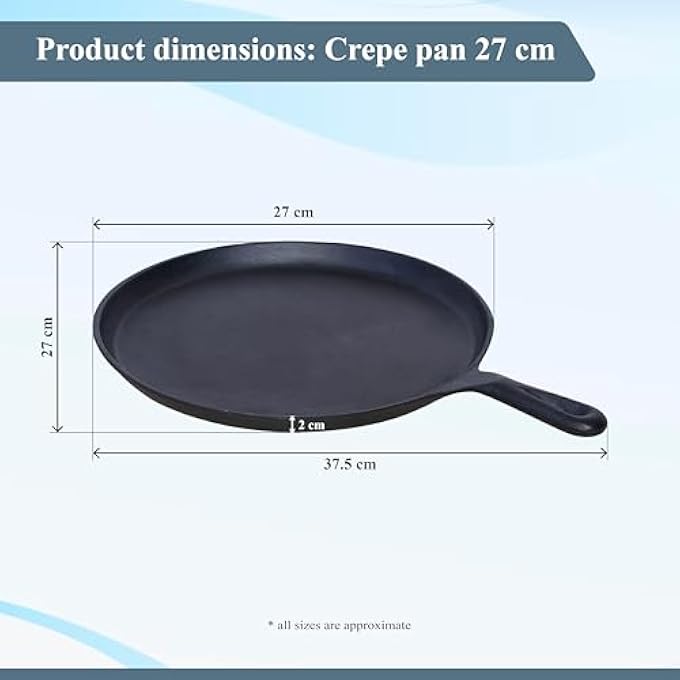 Buckingham PreSeasoned Cast Iron Crepe PanGriddle Diameter 27 Cm For Healthy CookingPremium Quality Black - Image 4