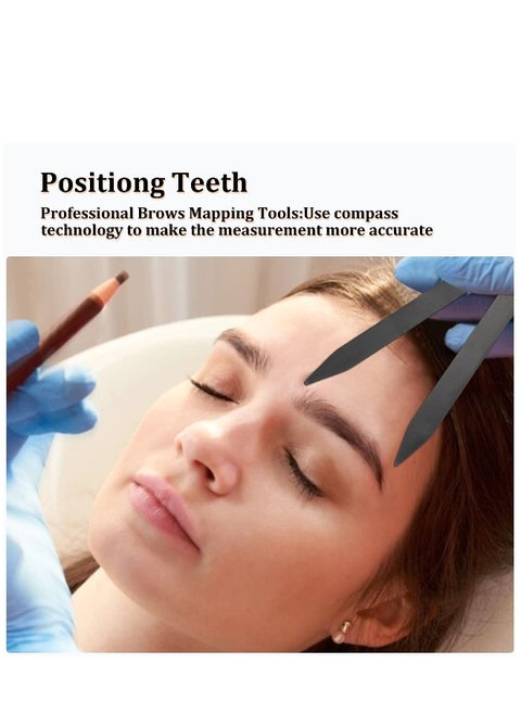 Eyebrow Stencil Ruler, Three-Point Positioning Permanent Makeup Eyebrow Measuring Symmetrical tool, Balance Ruler for Microblading Eyebrow Measure, Eye Brow Make Up eyebrow Stencil (Black)