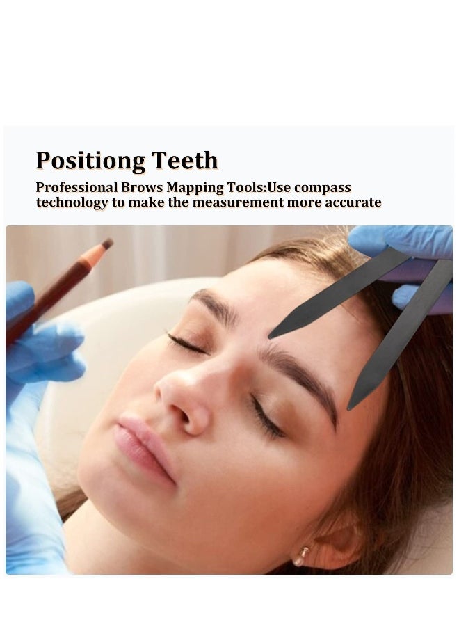 Eyebrow Stencil Ruler, Three-Point Positioning Permanent Makeup Eyebrow Measuring Symmetrical tool, Balance Ruler for Microblading Eyebrow Measure, Eye Brow Make Up eyebrow Stencil (Black)