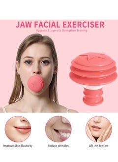KASTWAVE Jawline Exerciser, Face Neck Jaw Toning Double Chin Reducer, Facial Blowing Exercisers Enhance Firming Lifting Jaw Facial V Shape Lines Define Your Jawline (2 Pack) (Pink)  - Image 2