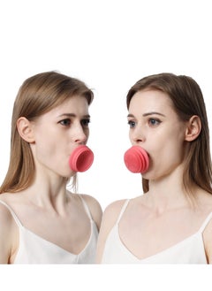 KASTWAVE Jawline Exerciser, Face Neck Jaw Toning Double Chin Reducer, Facial Blowing Exercisers Enhance Firming Lifting Jaw Facial V Shape Lines Define Your Jawline (2 Pack) (Pink)  - Image 1