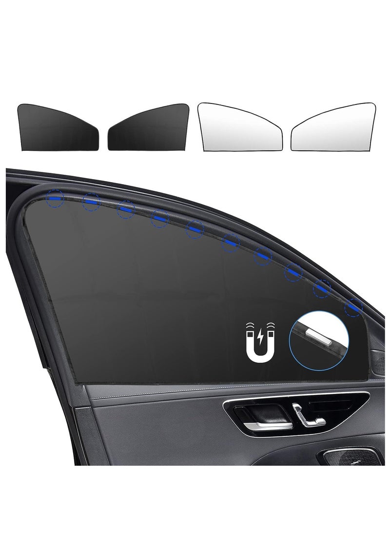 INFOSUN INFOSUN Car Side Window Sun Shade, 4 PCS Universal Magnetic Car Curtain for Baby with Blocks UV Rays, Reduce Damage from Direct Bright Sunlight and Heat, Universal Easy Fit Front Rear Seat- Silver  - Image 1
