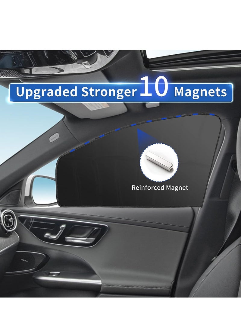 INFOSUN INFOSUN Car Side Window Sun Shade, 4 PCS Universal Magnetic Car Curtain for Baby with Blocks UV Rays, Reduce Damage from Direct Bright Sunlight and Heat, Universal Easy Fit Front Rear Seat- Silver  - Image 2