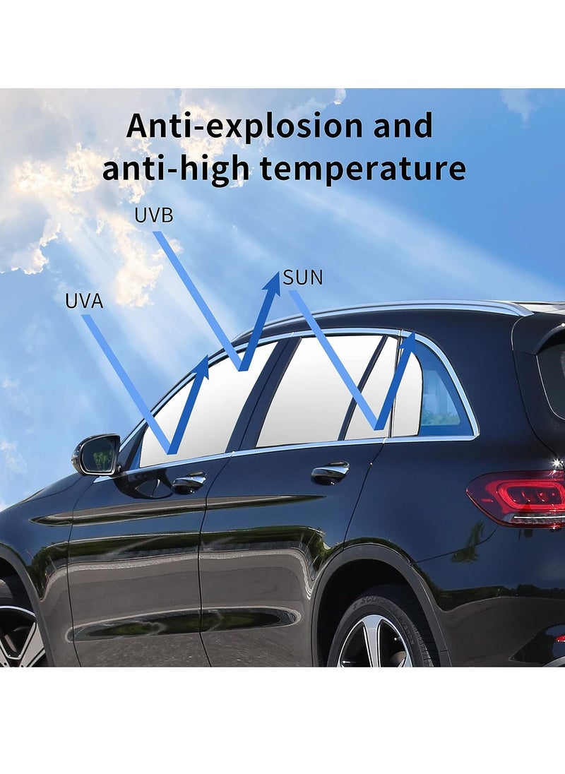 INFOSUN INFOSUN Car Side Window Sun Shade, 4 PCS Universal Magnetic Car Curtain for Baby with Blocks UV Rays, Reduce Damage from Direct Bright Sunlight and Heat, Universal Easy Fit Front Rear Seat- Silver  - Image 3