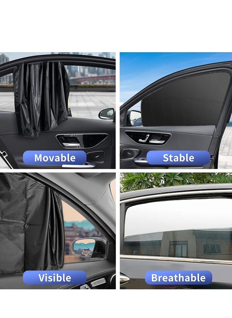 INFOSUN INFOSUN Car Side Window Sun Shade, 4 PCS Universal Magnetic Car Curtain for Baby with Blocks UV Rays, Reduce Damage from Direct Bright Sunlight and Heat, Universal Easy Fit Front Rear Seat- Silver  - Image 5