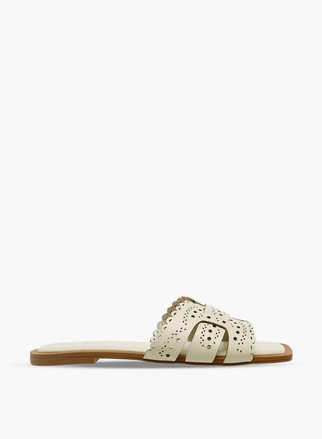 فلورا بيلا من شو إكسبرس Flora Bella Women Laser Cut Flat Sandals
