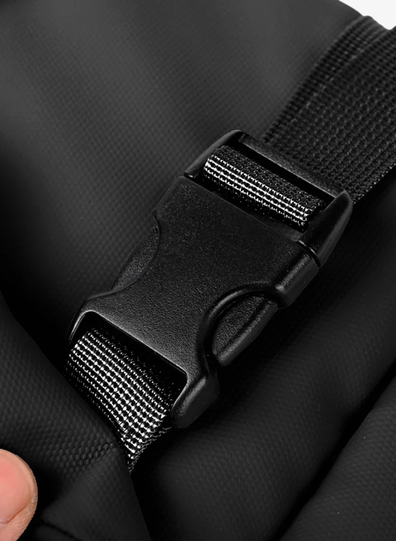 Hike  Premium Unisex Cross-body Bag Water Resistant Anti-Theft Unisex Sling bag with built in USB Port and Headphone Jack for Travel School College Business Shopping, HK8670, Black  | Best Price UAE